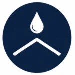 Blue roof leaks icon.