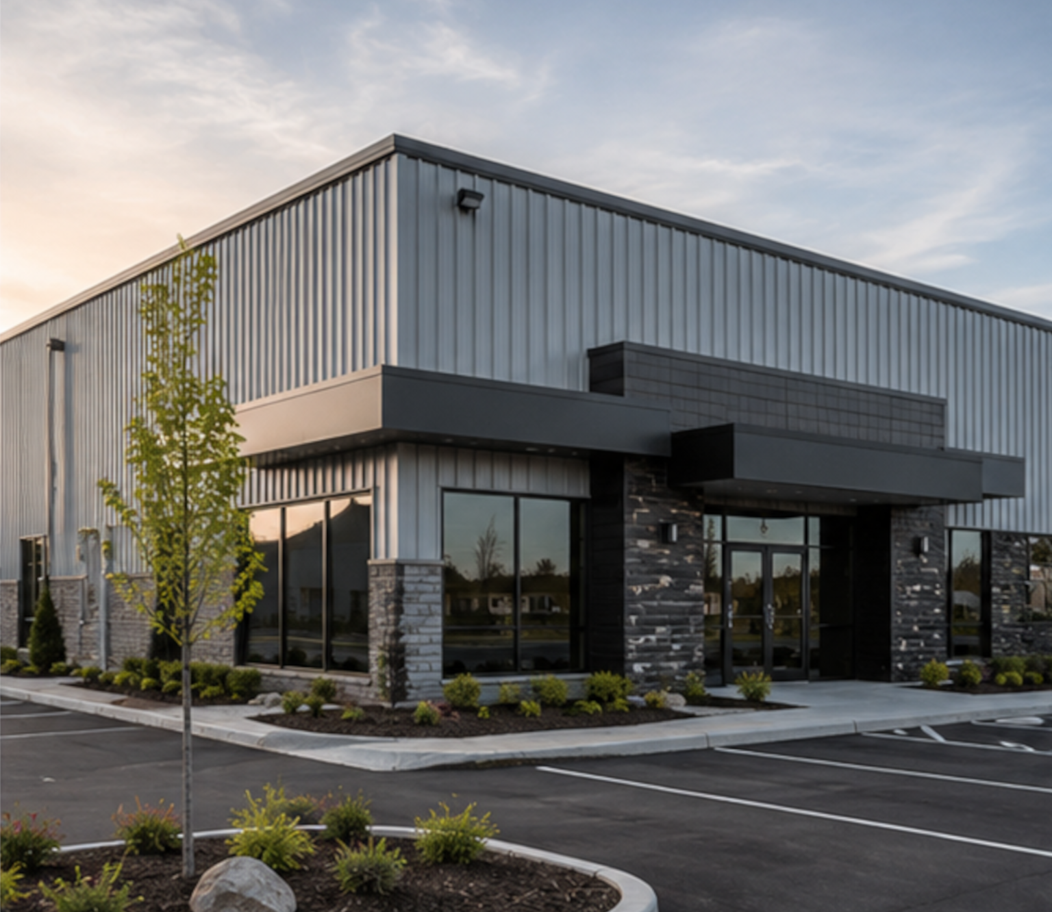 commercial building in mid-michigan with new duro last membrane.