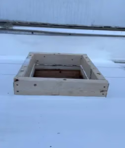 Commercial roof access prior to repair in flint, MI.