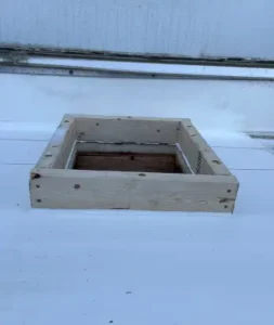 Commercial roof access prior to repair in flint, MI.