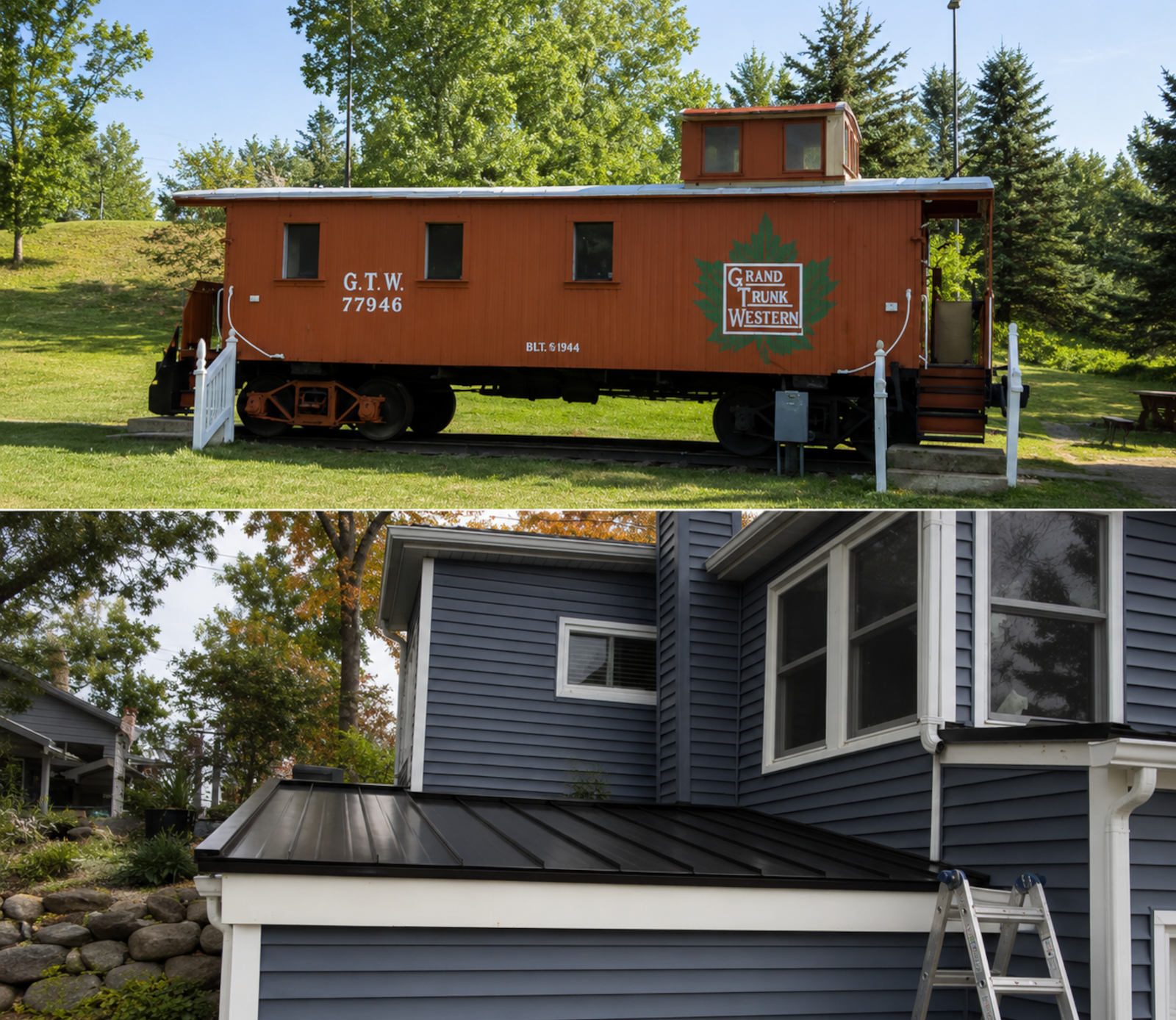 Historic Duro-Last PVC roof restoration and residential standing seam metal roofing completed by Ideal Roofing LLC.