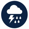 Blue storm damage icon.