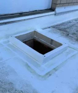 New flashing for completed commercial roofing repairs in flint, MI.