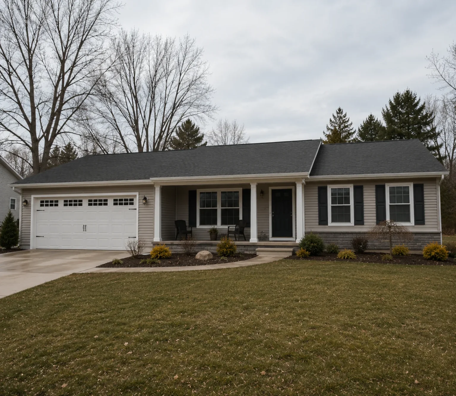 Older flushing michigan home after ideal roofing provided a full roof replacement.