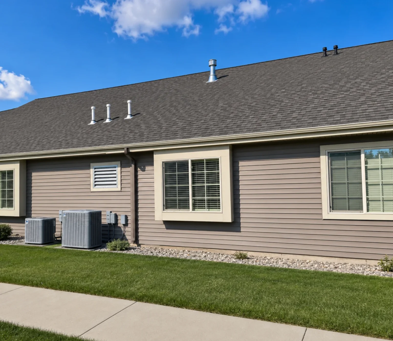 davison michigan senior center with new gray shingle roof.