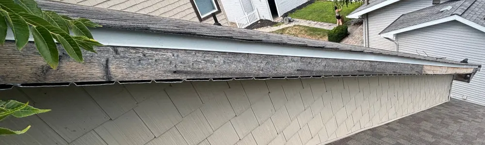During residential roofing in flint, ideal roofing llc found a piece of facia metal that was blown of during storm.