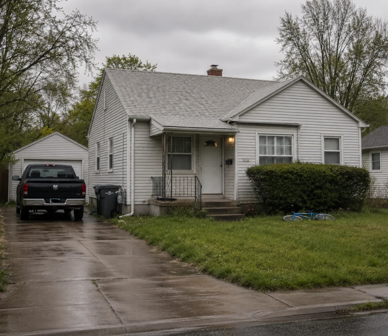 Older single-story Grand Blanc home with a new architectural shingle roof and detached garage